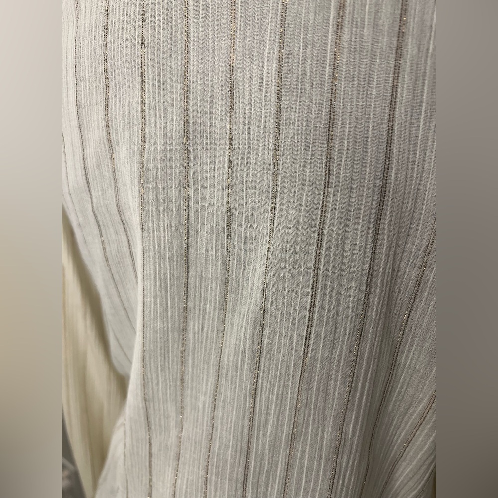 George Yazbek‎ for Gordon Peters Cream Button Up Eyelet Embroidery Collar Blouse - Picture 9 of 15